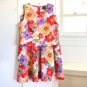 GABBY SKYE Floral Skirt Set Sleeveless Top Full Skirt Women’s Size 12